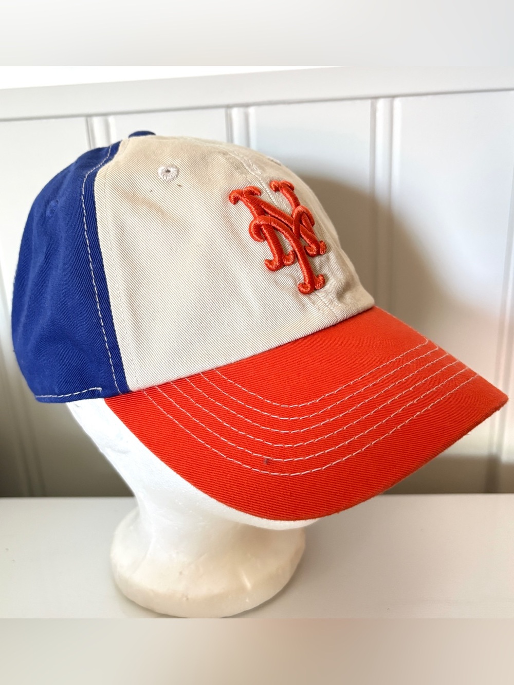 New York Mets Adjustable Fan Favorite Hat Genuine Merchandise Blue Orange White